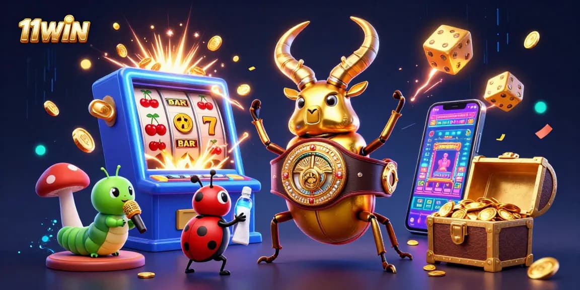 Engage with captivating 11WIN gambling action featuring dynamic 3D characters and exciting casino elements.