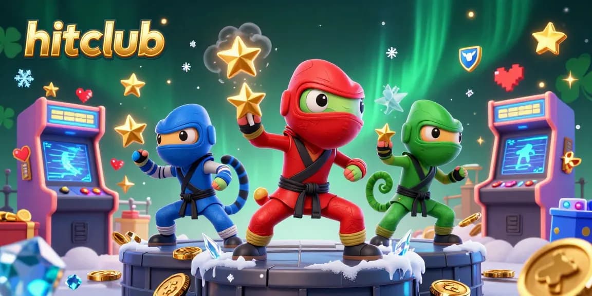 Hitclub offers vibrant casino action with 3D chameleons performing martial arts and arcade elements.