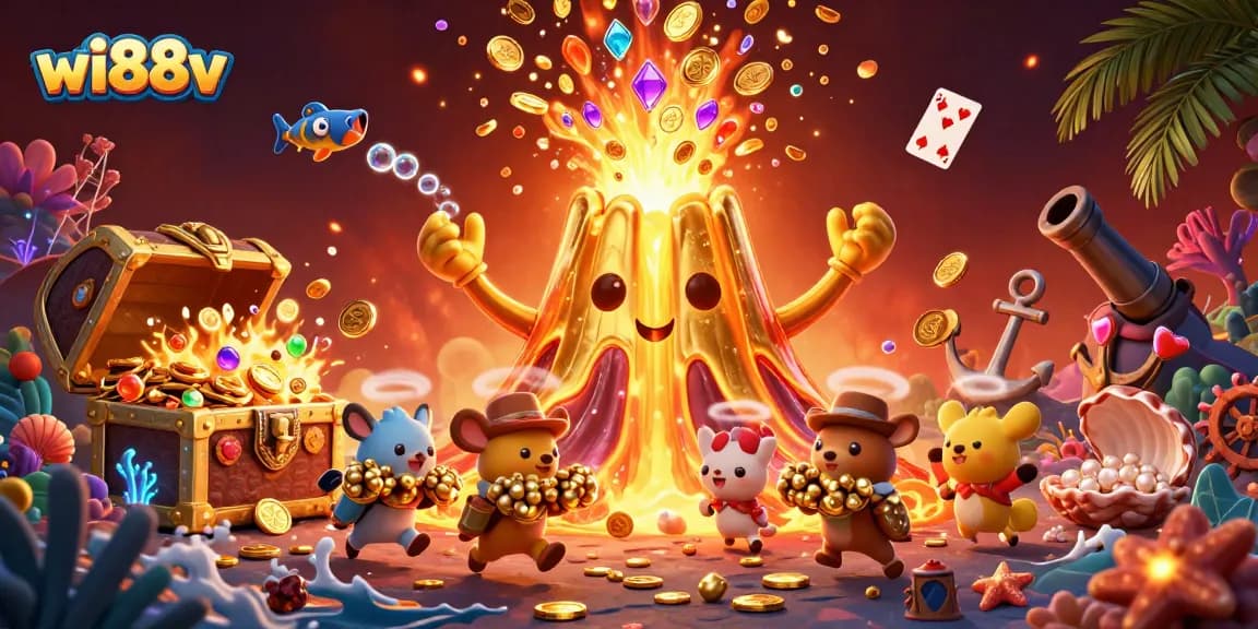 Engage with the exhilarating world of wi88v as treasures erupt from a triumphant volcano and tiny explorers flee with riches.