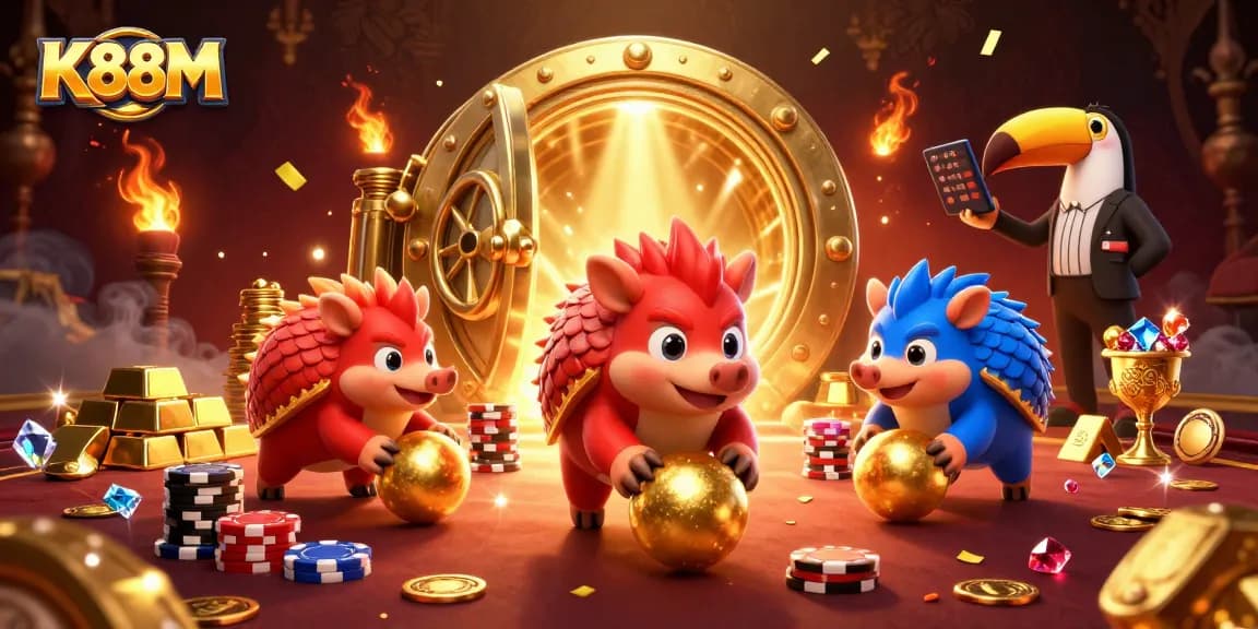 Compete for jackpots with KU88M's thrilling casino experience featuring lively pangolin rivals.