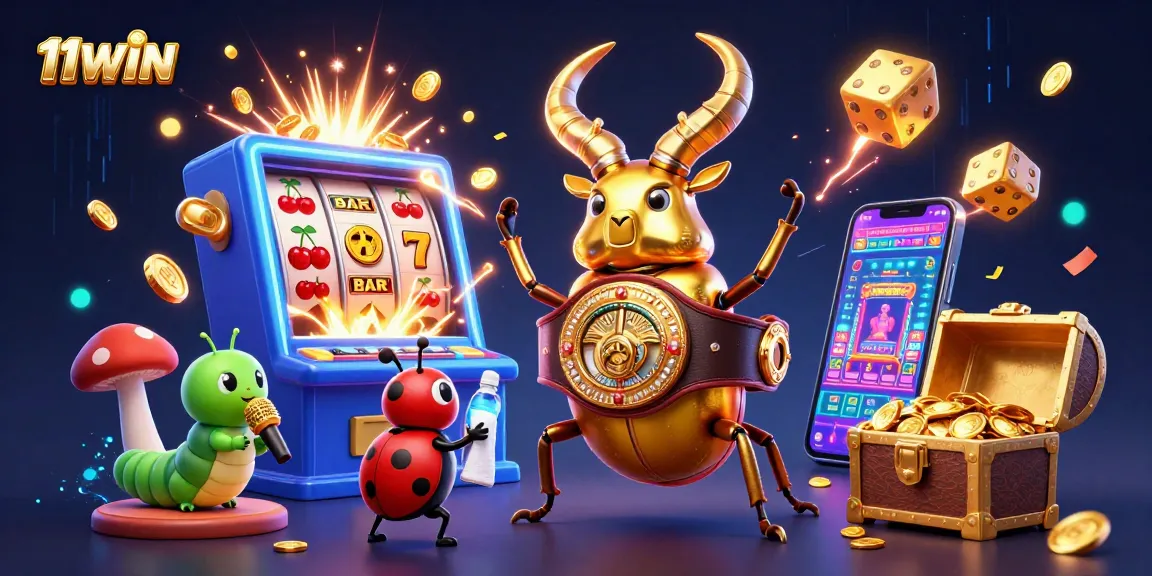 Engage with captivating 11WIN gambling action featuring dynamic 3D characters and exciting casino elements.