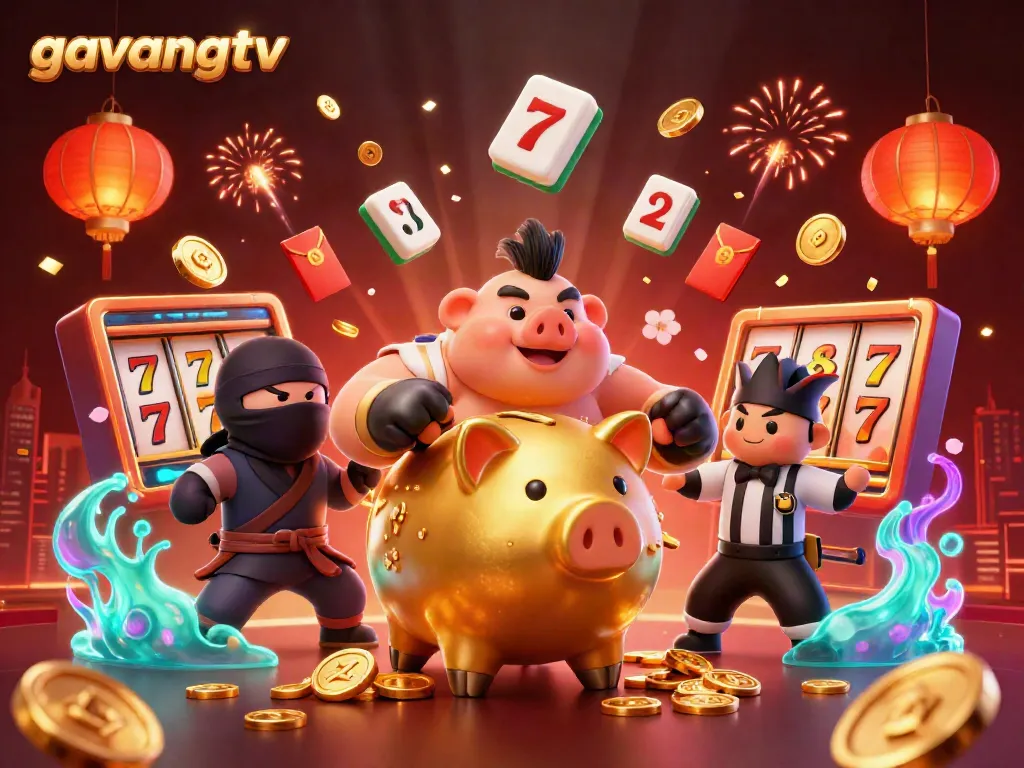 Experience thrilling gameplay with gavangtv's dynamic 3D casino illustration featuring engaging characters.