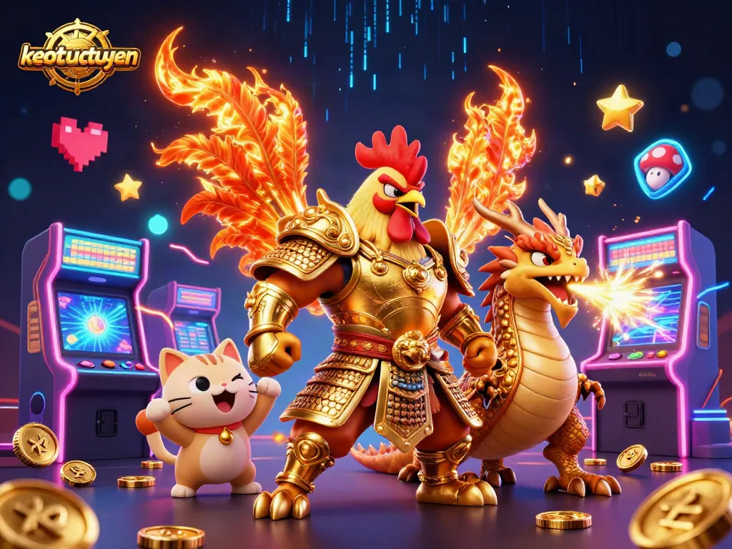 Enhance your game with keotructuyen's vibrant 3D casino art, featuring action-packed characters.