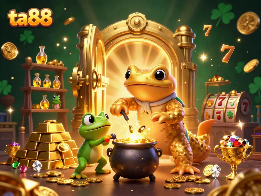 Experience the magic of ta88 with golden treasures and captivating characters in this casino theme.