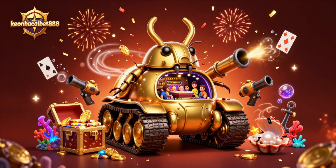 Engage with keonhacaibet888's vibrant casino-themed adventure featuring gold coins and lively celebration.