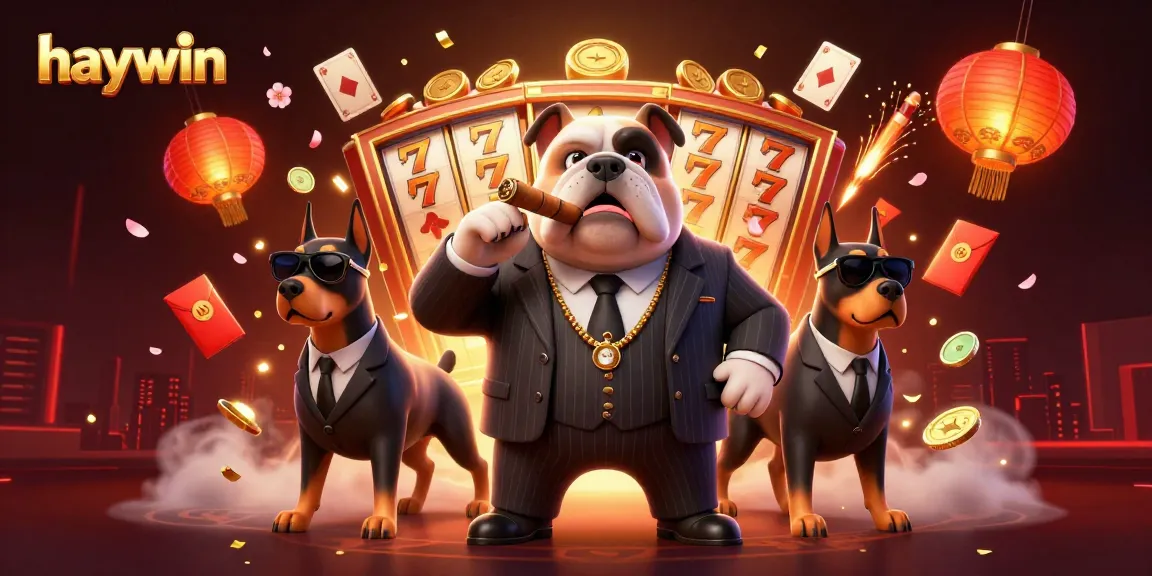 Engage with high-stakes excitement at Haywin's 3D casino illustration featuring vibrant slot games.