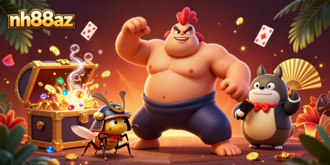 Experience thrilling gaming moments at nh88az with dynamic casino characters in a vibrant scene