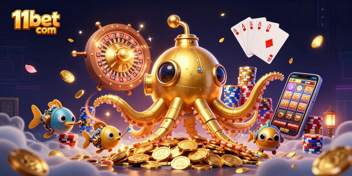 Engage in thrilling casino adventures at 11bet com amidst golden coins and vibrant games.
