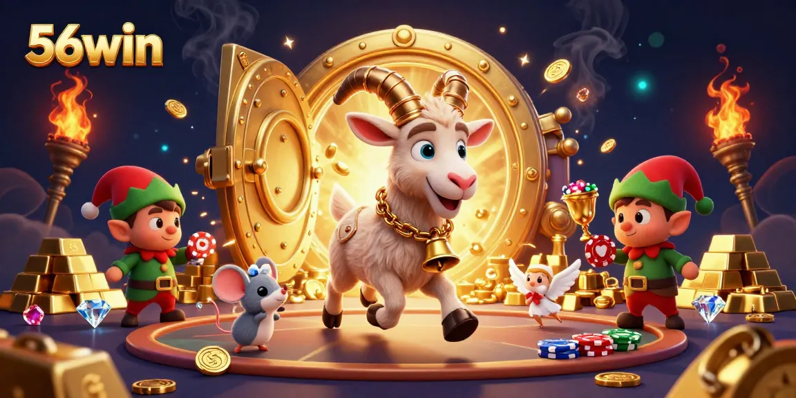 Engage in thrilling 56win action as Krampus and friends lead a captivating casino scene.