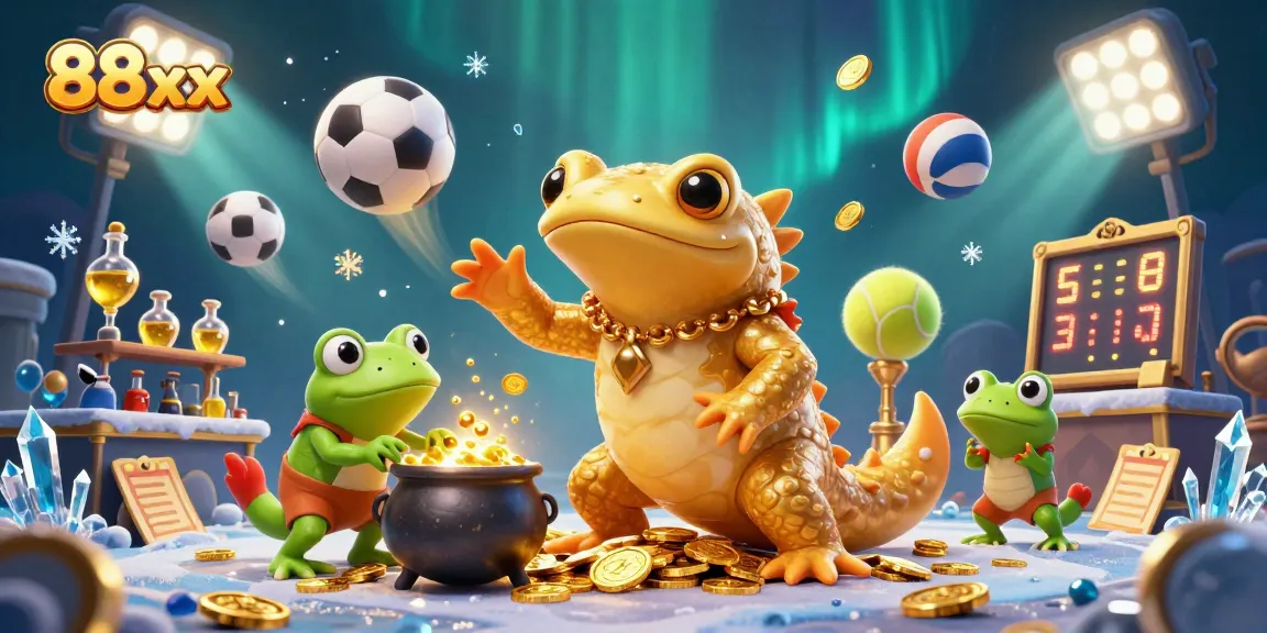 Engage with dynamic 88xx gameplay featuring an alchemist transforming gold amidst vibrant sports elements and coins.