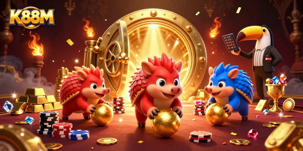 Compete for jackpots with KU88M's thrilling casino experience featuring lively pangolin rivals.