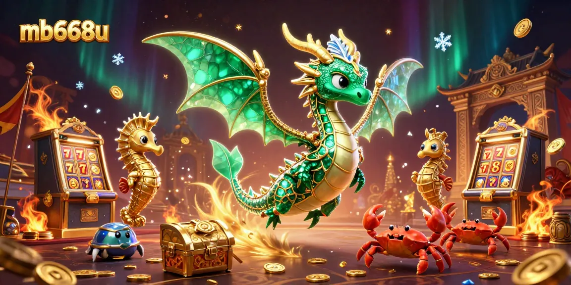 Engage in thrilling gameplay at mb668u with a vibrant 3D casino scene featuring a dragon and treasure.
