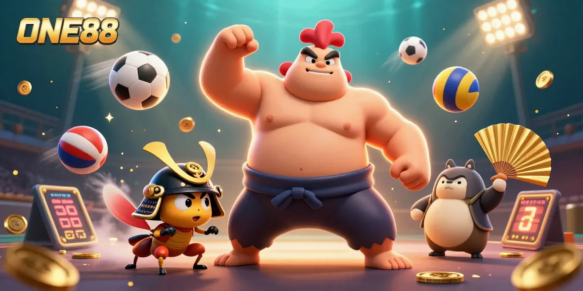 Experience the action with ONE88's thrilling betting environment featuring dynamic characters and vibrant elements.
