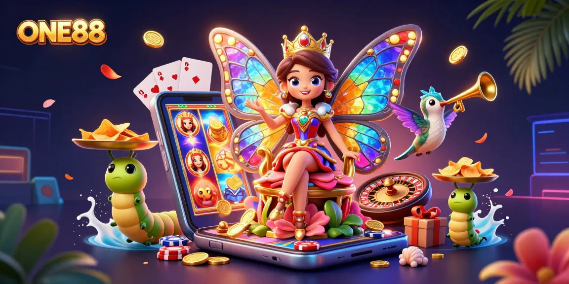 Engage with the magical world of ONE88's vibrant casino adventure featuring enchanted characters and games.